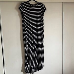Black and White Striped Maxi Dress